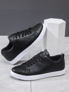 Men Minimalist Lace-Up Front Skate Shoes  Men Business Shoes