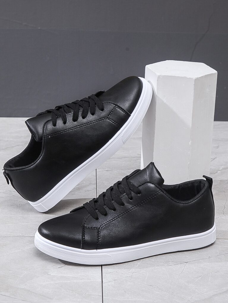 Men Minimalist Lace-Up Front Skate Shoes  Men Business Shoes