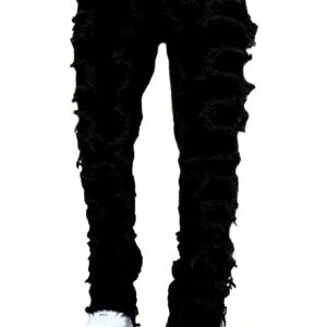 Men Ripped Frayed Jeans