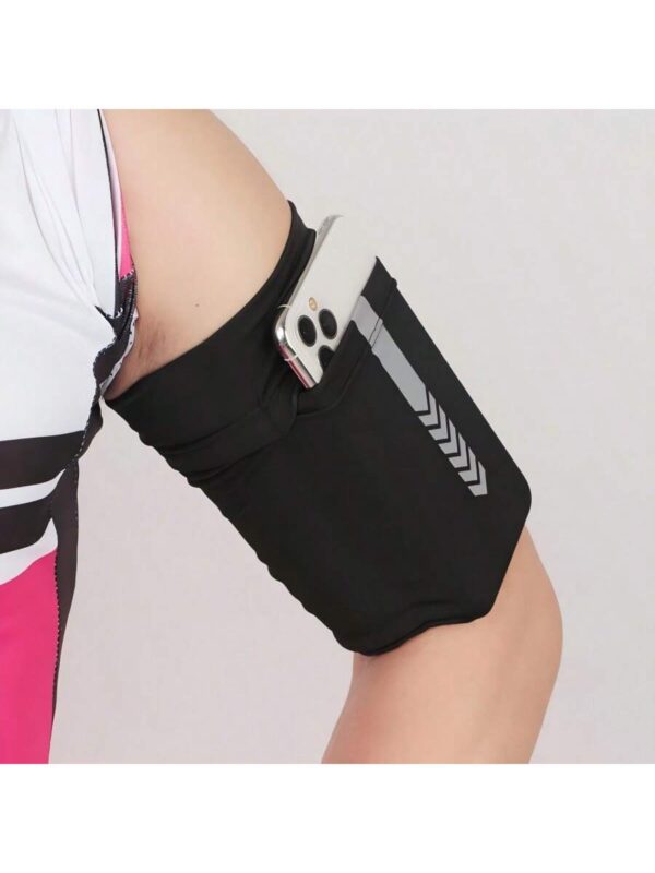 Black Expandable Phone Holder Armband For Running, Adjustable Sports Phone Arm Band, UnisexSports Waist Bag Waist Bag Belt Arm Vest Bag Armband Wristband Wallet Suitable For Gym Running Hiking Cycling Exercise Mobile Phone Strap Coin Purse Key Bag Card Holder Waterproof Light Large Capacity Accessories Women Man Child's Christmas Gifts Essential - Image 2