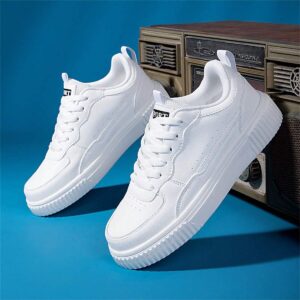 Unisex Lace-Up Casual Sneakers, High-Quality Trendy Couple Shoes, Versatile Soft Sole Student Skateboard Shoes, Anti-Slip & Durable, Size 36-45
