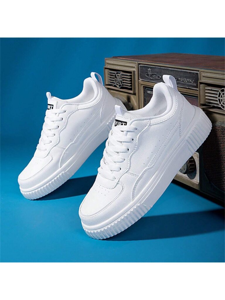 Unisex Lace-Up Casual Sneakers, High-Quality Trendy Couple Shoes, Versatile Soft Sole Student Skateboard Shoes, Anti-Slip & Durable, Size 36-45
