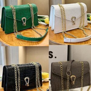 Crocodile Embossed Flap Chain Square Bag ,Lightweight Business Casual Small PU Leather Solid Color Square Shoulder Bag, Perfect Sling Bag For Daily Use, For Teen Girls Women College Students,Rookies & White-Collar Workers For Office,College,Work ,Business,Commute,Outdoors, Travel, Outings Best Work Bag For Women,Birthday Gift Gift, Accessories, Gift On Valentine Female Lady Girls Women Teenagers For College Student School Student Gift