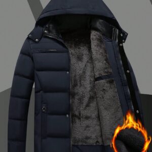 Manfinity Homme Men Solid Color Thermal Lined Full Zip Hooded Padded Coat, Winter Winter Men Clothespuffer Men Winter Coatsmen Winter Coats