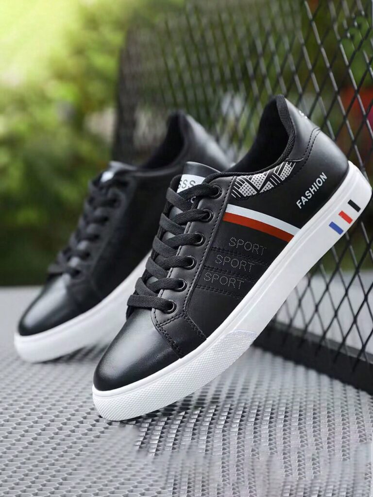 Men's Fashion Color Block Skate Shoes, Low-Top Lace-Up Anti-Slip Sneakers, Suitable For Outdoor Walking, Traveling, And Jogging In All Seasons