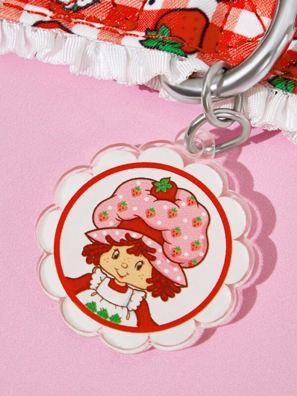 Strawberry Shortcake X SHEIN Cute Strawberry Pattern Pet Collar, Lace Design With Leash Ring, Available In Multiple Sizes, Suitable For Cats & Dogs - Image 5